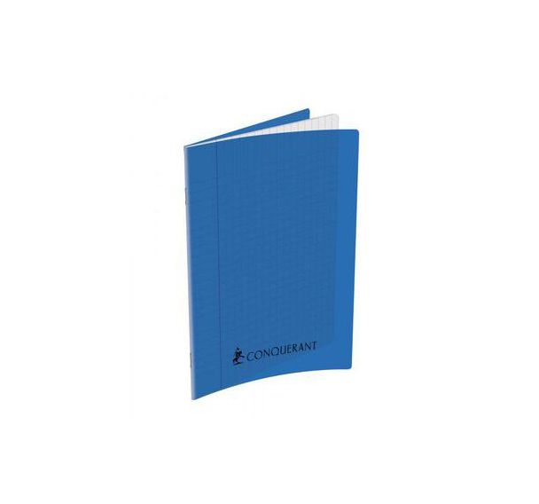 Cahier 192p agrafées 17x22 grands carreaux seyes - Conquerant