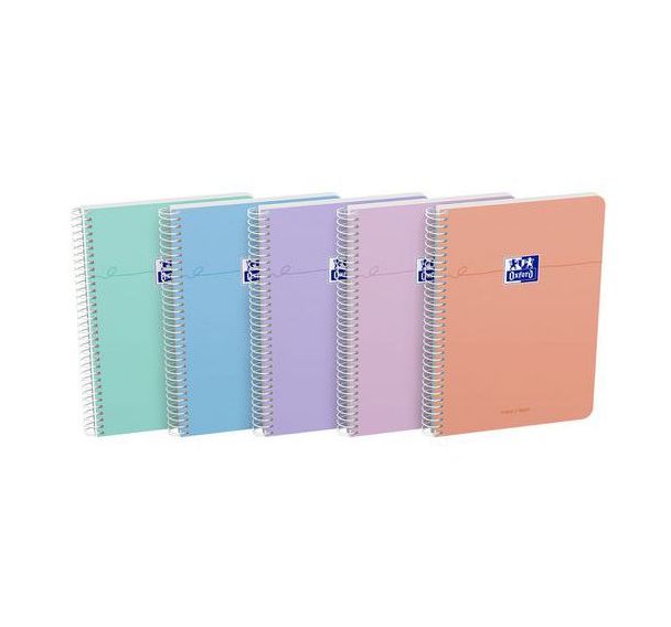 Cahier Smart Spirale 155x215 160P Ligné assorti Pastel