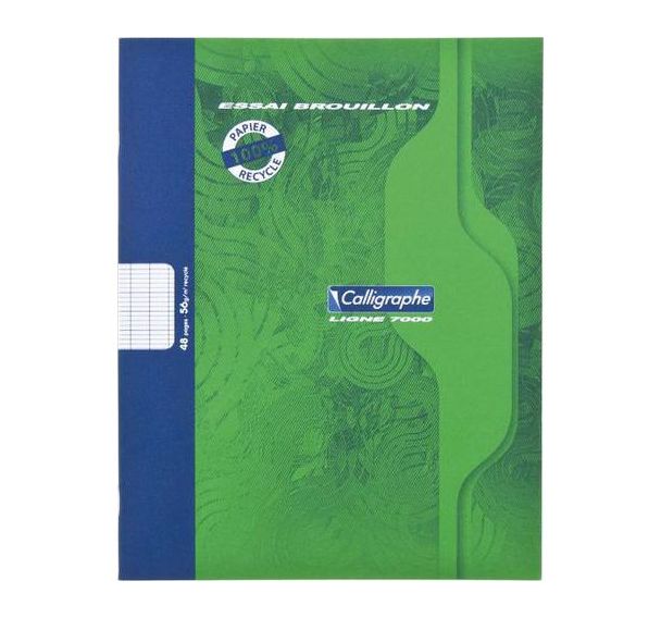 Cahier brouillon gamme écologique 56g 48 pages seyes 17x22 cm