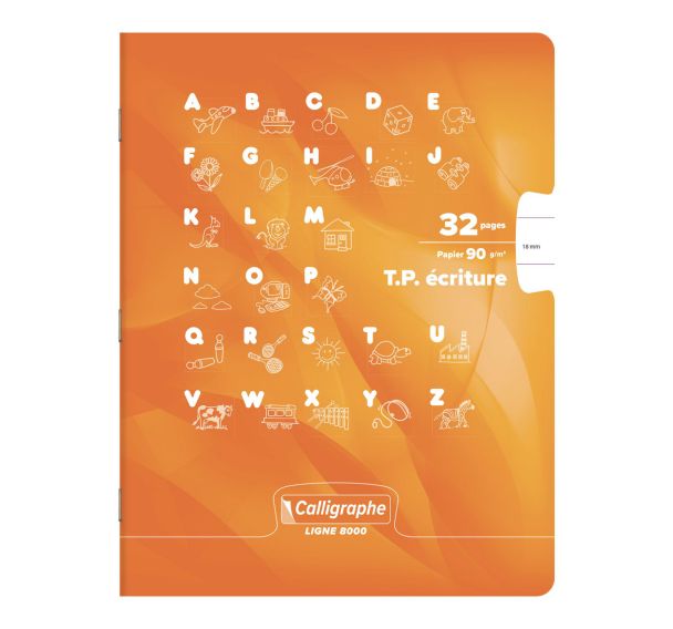Cahier maternelle 17x22 cm 32 pages 90g 1 feuille unie, 1 feuille lignée 18mm