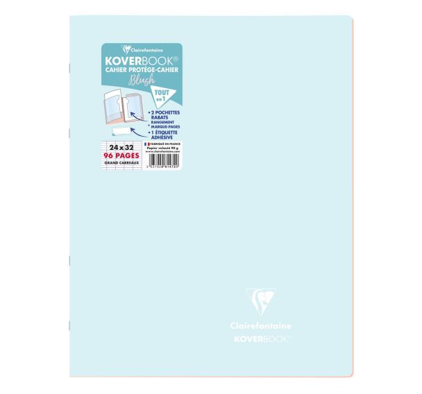 Cahier piqué Koverbook Blush Seyès 24x32cm 96p - Clairefontaine