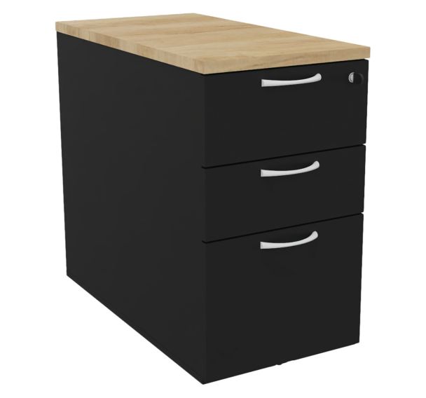 Caisson hauteur bureau bicolore profondeur 80 cm - Buronomic