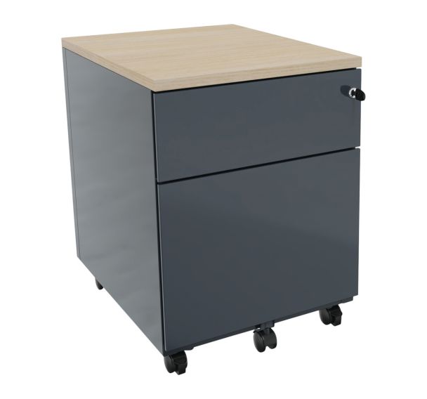 Caisson mobile métal Evidence top bois - Vinco