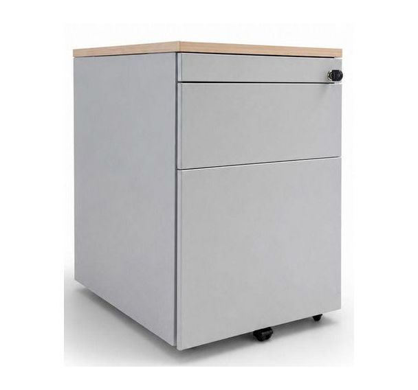 Caisson mobile reconditionné - 2 tiroirs - Gris