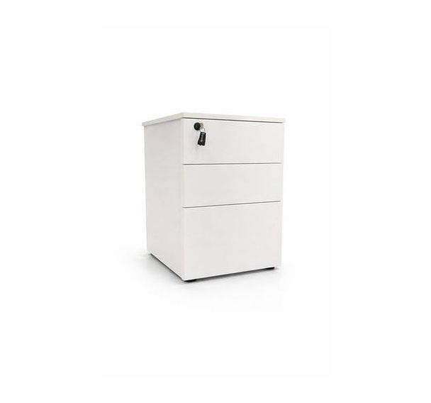 Caisson reconditionné mobile - 3 tiroirs - Blanc