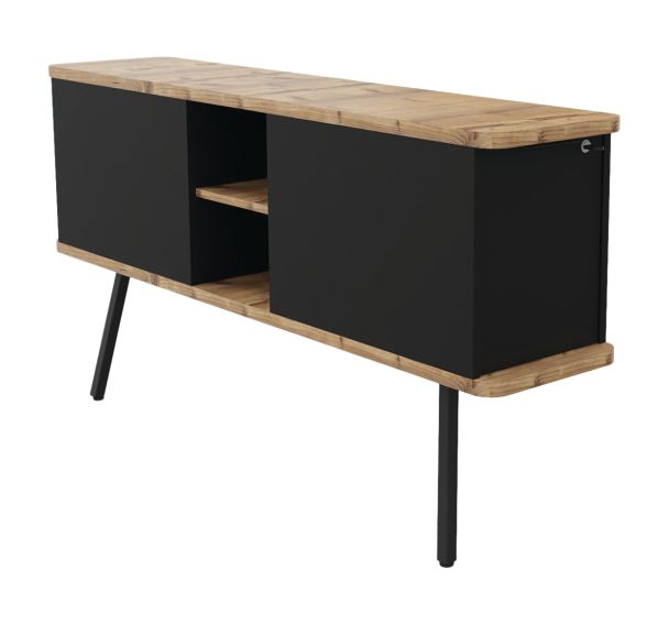 Caisson suspendu Alto Duo noir 2 pieds 2 tiroirs - Buronomic