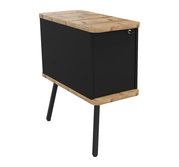Caisson suspendu Alto Solo noir 2 pieds 2 tiroirs - Buronomic
