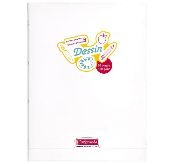 Calligraphe Dessin Cahier piqué incolore 24X32cm 96p uni 120g - Lot de 5
