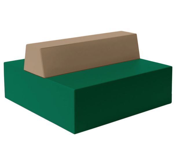 Canapé Ellipto 2 x 2 places simili cuir bicolore - Spouf