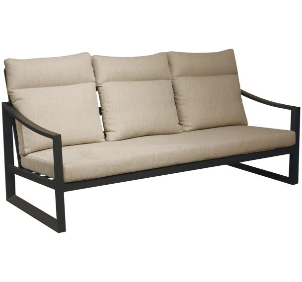 Canapé PRADO 3 places coussins/alu - beige/graphite