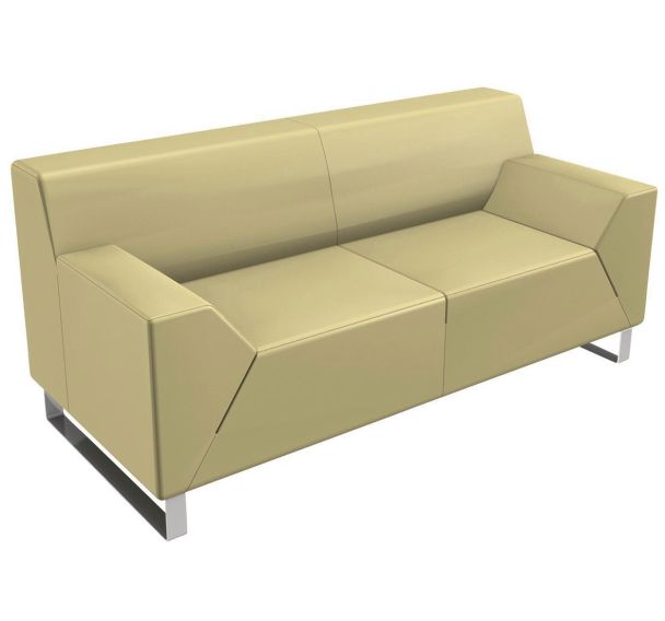 Canapé accueil Asso piètement chromé enduit PVC - Quadrifoglio