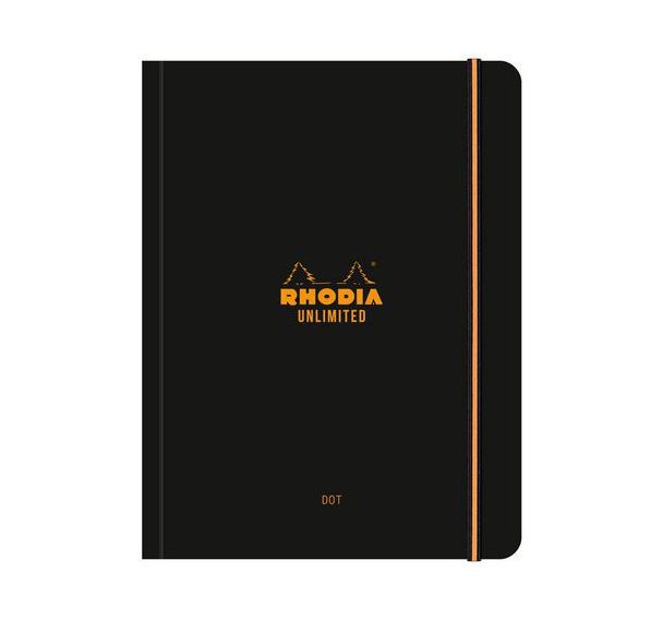 Carnet souple élastique noir A5+ 16x21 cm 120 pages dot