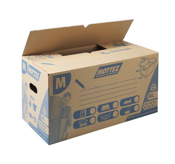 Carton à simple cannelure et mixage possible - 54L et 96L - Mottez