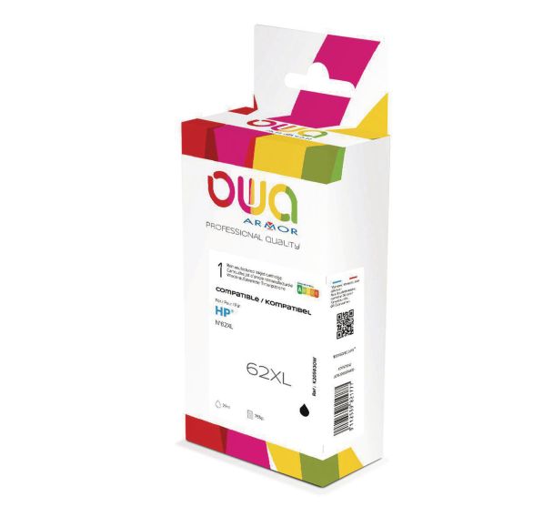 Cartouche d'encre 62 XL haute capacités compatible HP  - Owa