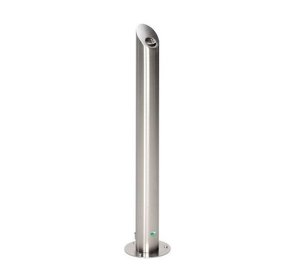 Cendrier colonne acier - Avec toit - 4.2L - Brossé