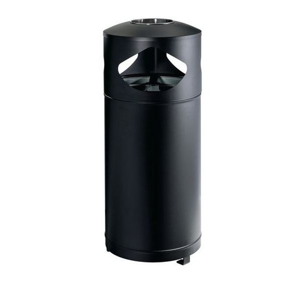 Cendrier corbeille tri sélectif Station city - Noir - 3x35L