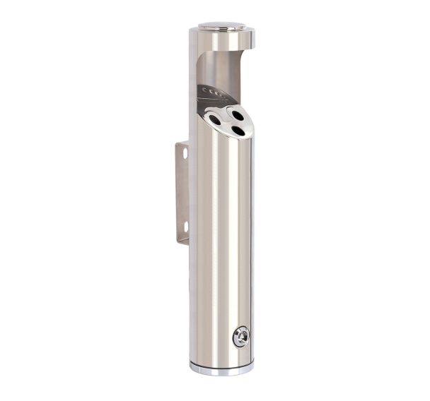 Cendrier mural rond en inox poli 1,7L