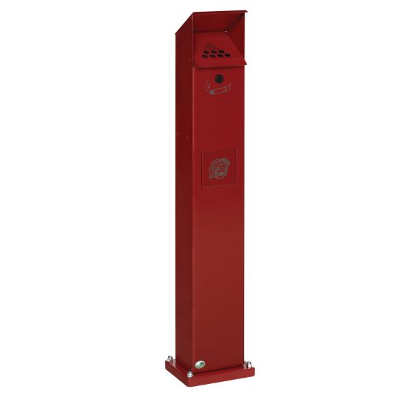 Cendrier poubelle 2/5 L - SG115 - acier galvanisé rouge 3000