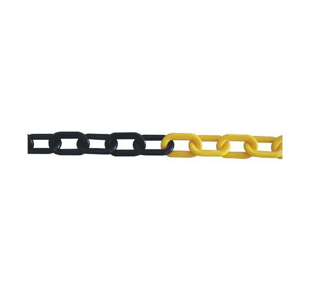 Chaine plastique - Jaune et noire - 25m