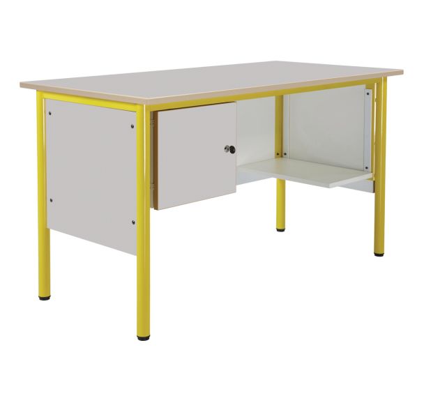 Chaire professeur,1 tablette,1 caisson, Beige - Manutan Expert
