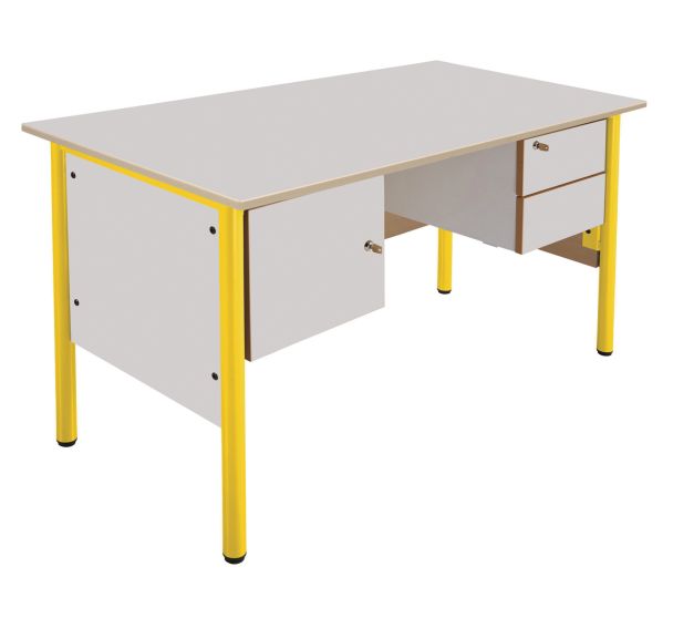 Chaire professeur,2 tiroirs,1 porte, plateau Beige - Manutan Expert