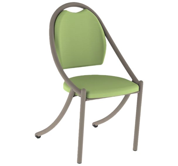 Chaise 280 alu/mousse tissu abaka 4 pieds - Mobidecor