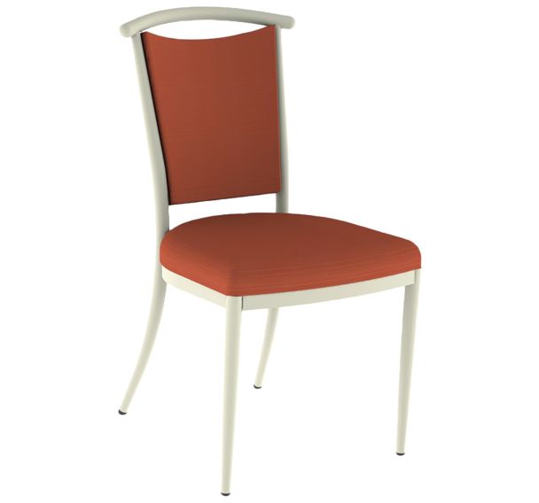 Chaise 550 alu assise/dossier mousse tissu abaka 4 pieds - Mobidecor