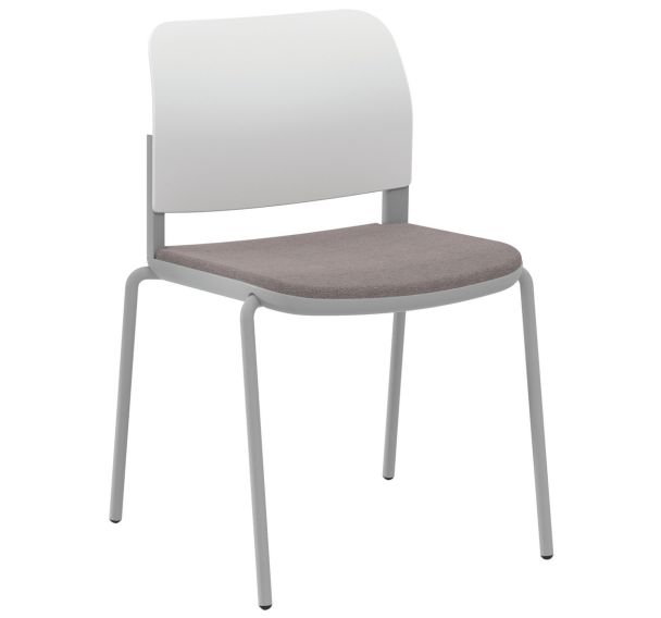 Chaise Adio dos. polypropylène assise tissu non feu 4 pieds - Sokoa