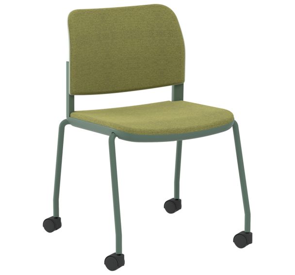 Chaise Adio dossier et assise tissu non feu 4 roulettes - Sokoa