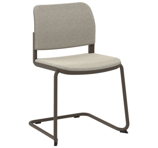 Chaise Adio dossier et assise tissu non feu piétement luge - Sokoa