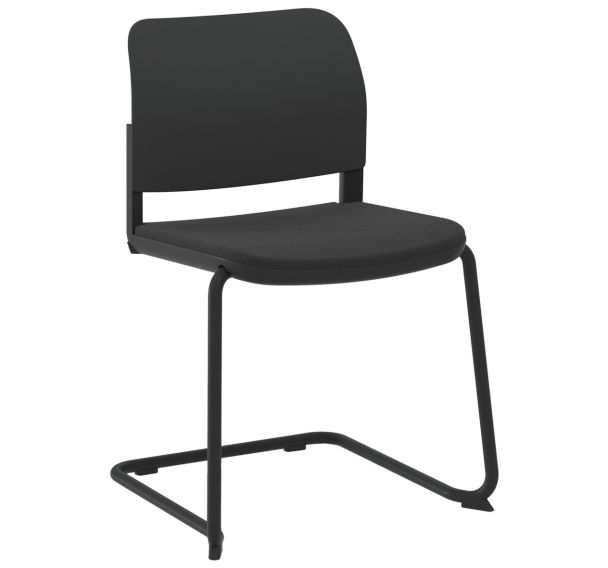 Chaise Adio polypropylène assise tissu non feu piétement luge - Sokoa