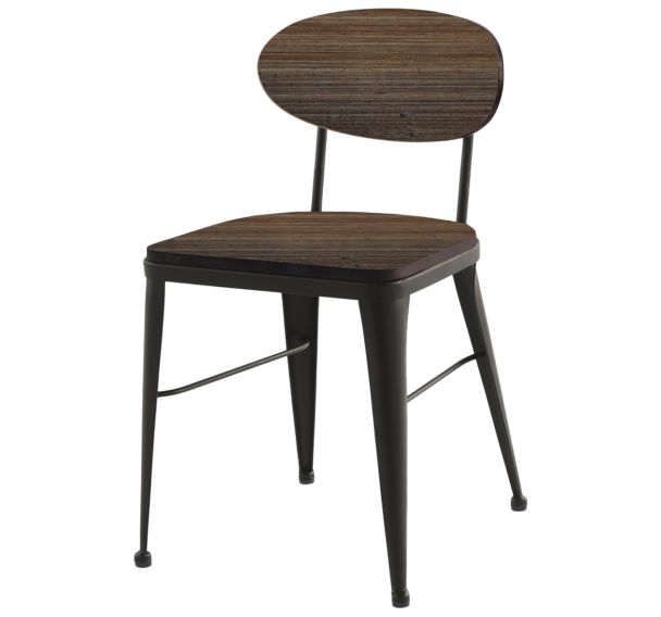 Chaise Austin assise dossier pin - piètement acier - Jayso
