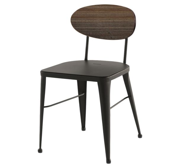 Chaise Austin dossier pin - assise piètement acier - Jayso