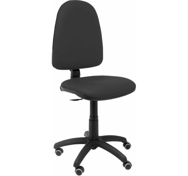 Chaise Ayna en similicuir - roue parquet - noir
