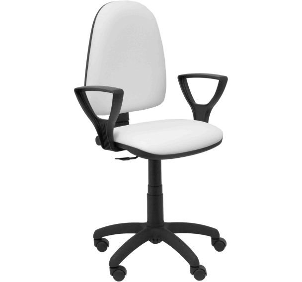 Chaise Ayna similicuir bras fixe - blanc