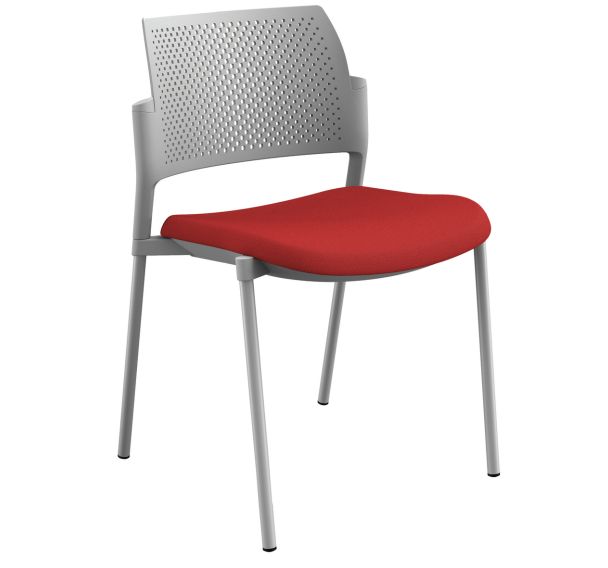 Chaise Kyos dos polypropylène gris assise tissu - Sokoa