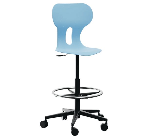 Chaise pivotante sur roulettes Lia Stool, vérin à gaz - Mirplay