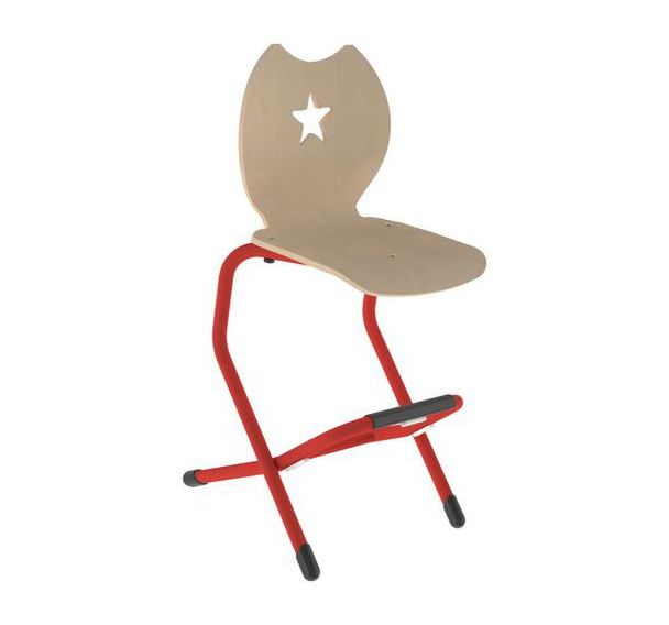 Chaise Lila II double AST maternelle -T7 coque Etoile bois - Mobidecor