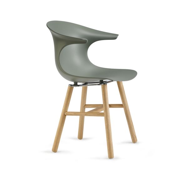 Chaise Loop pied chêne naturel coque polypropylène - Infiniti