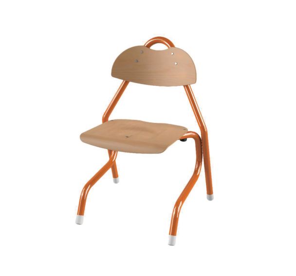 Chaise Tempo AST coque bois naturel piètement alu - Mobidecor