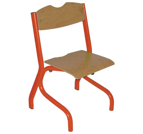 Chaise Tim appui table assise hêtre naturel piètement acier - Rodet