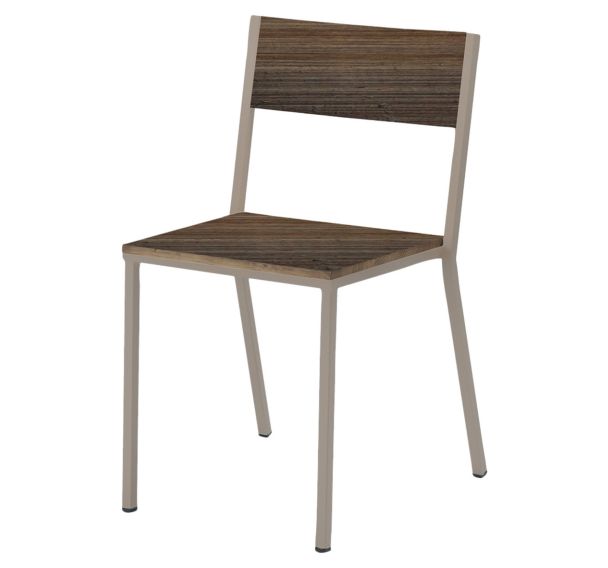 Chaise Toronto assise/dossier pin piètement acier - Jayso