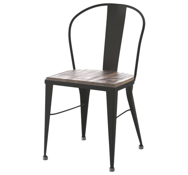 Chaise Turia assise pin - dossier piètement acier - Jayso