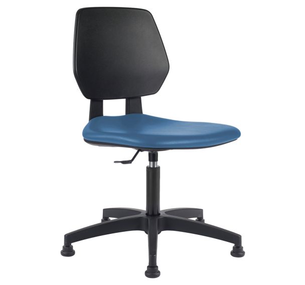 Chaise Tyka dossier polyuréthane assise tissu enduit sur patins - GGI