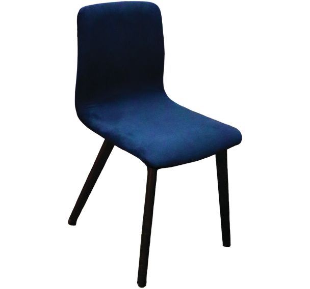Chaise structure hêtre massif assise dossier tissu velours - Stamp