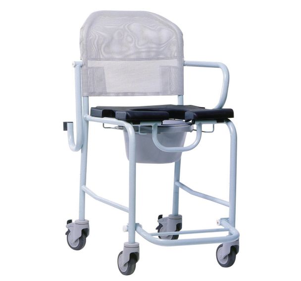 Chaise de douche mobile avec accoudoirs escamotables