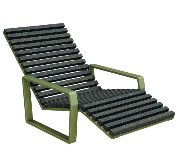 Chaise longue Arbane accoudoirs Ipra/alu - Urbemob