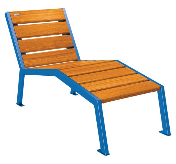 Chaise longue Silaos 1 place acier et bois - Procity
