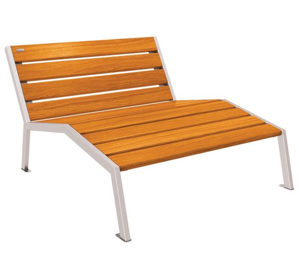Chaise longue Silaos 2 places acier et bois - Procity