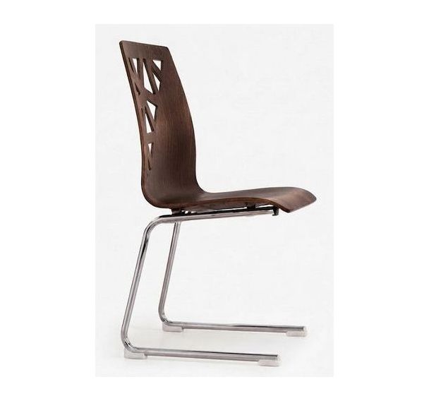 Chaise reconditionnée en bois - Empilable - Marron